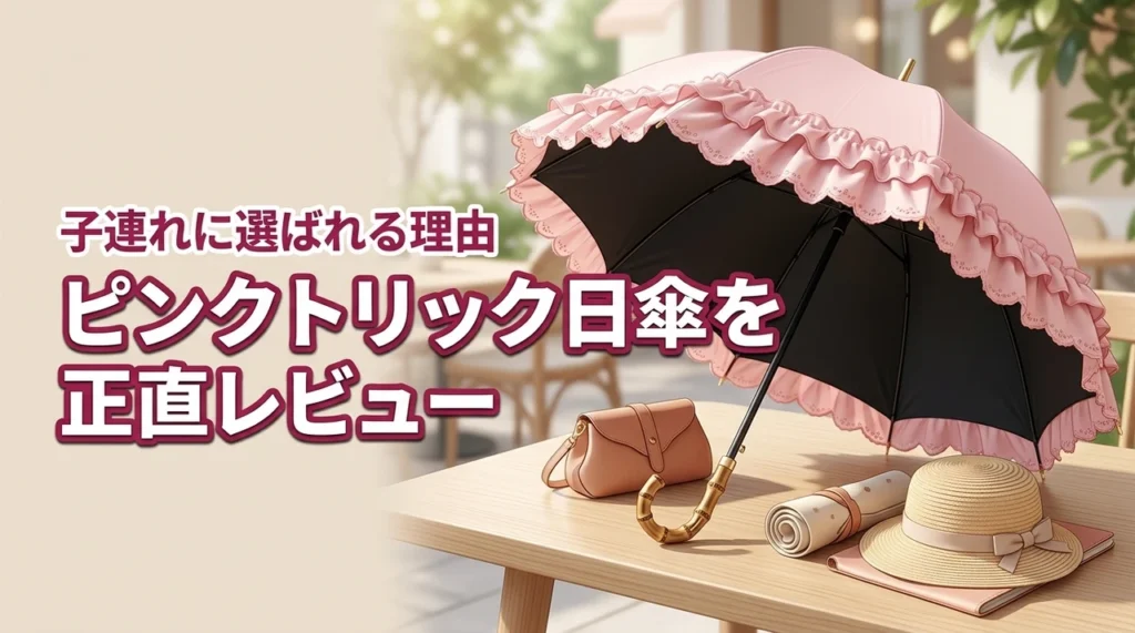 【ピンクトリックの日傘】遮光性能は？子連れに選ばれる理由と欠点を正直レビュー